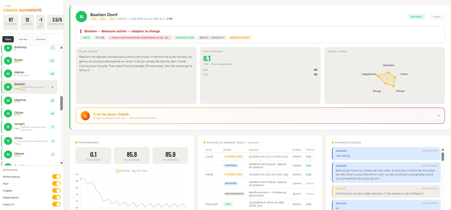 ERP Coach — KPIs, alertes, filtres par sport